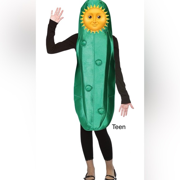 Kids' Vibrant Green Pickle Costume - Picture 1 of 7